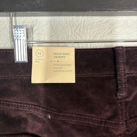 NEW! Universal thread Velvet High Rise Skinny Pant Trouser Career Casual Plum 12 - Picture 5 of 5
